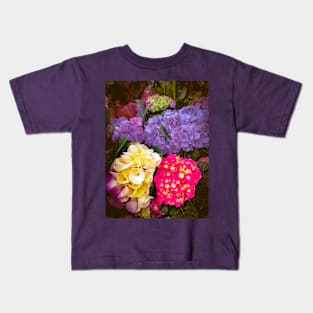 Colorful Blooming Flowers Floral Plants Kids T-Shirt